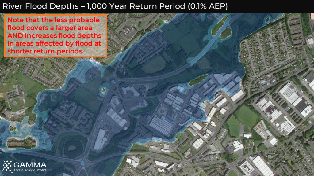 GeoInsurance 2023 - The increasing impact of flood depths - 100 Year Return Period